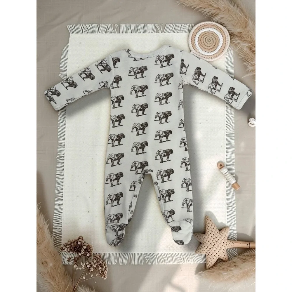 Kate Quinn English Bulldog Organic Cotton Footed Sleeper 0-3M